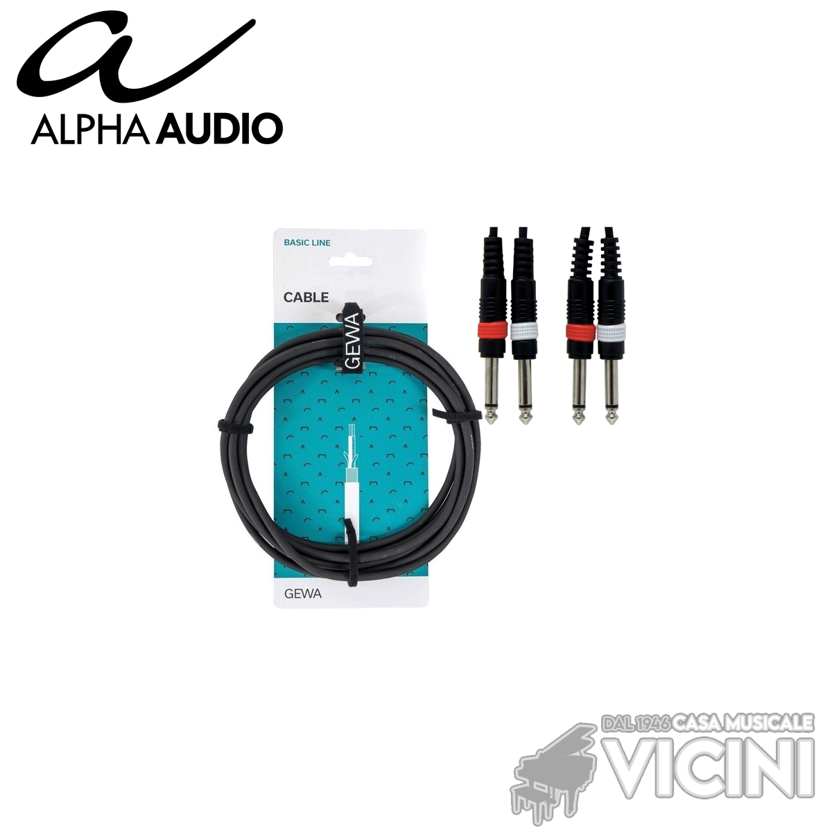 CAVO ALPHA AUDIO BASIC 2 JACK - 2 JACK 3mt